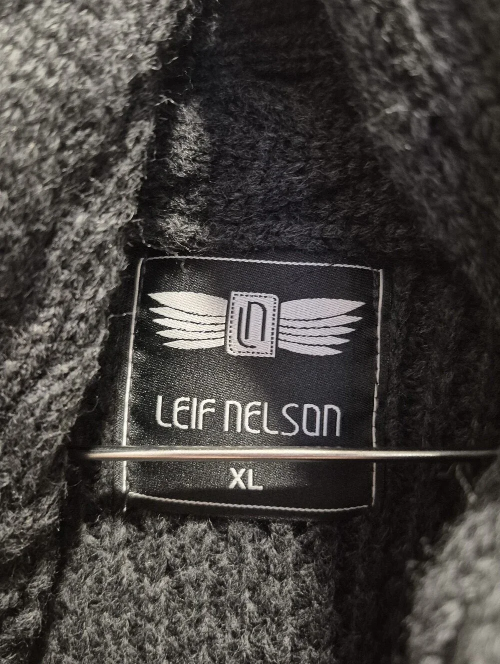 New Leif Nelson Size XL Men's Heavy Knit Sweater Anthracite Gray NWT